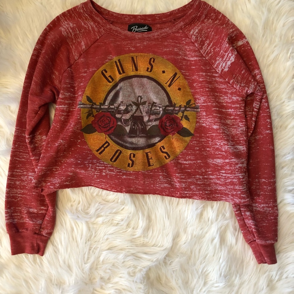 Guns n Roses Cropped band crew sweatshirt